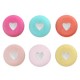 Acrylic beads Heart Multicolour silver